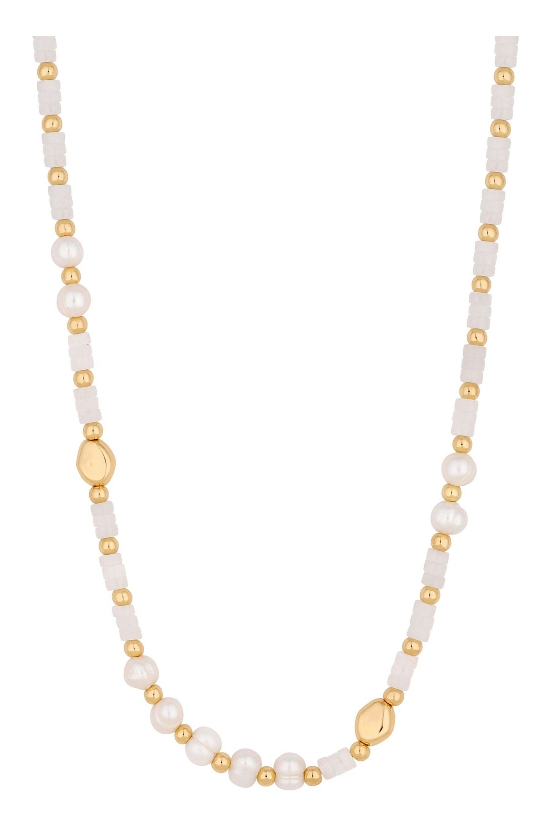 Jon Richard Gold Tone Pearl And Bead Necklace - Image 1 of 2