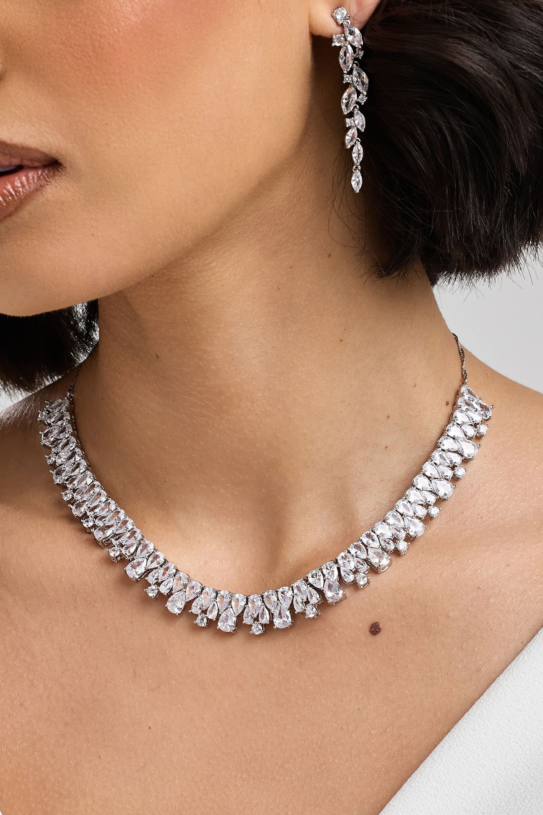 Cubic zirconia statement necklace hotsell