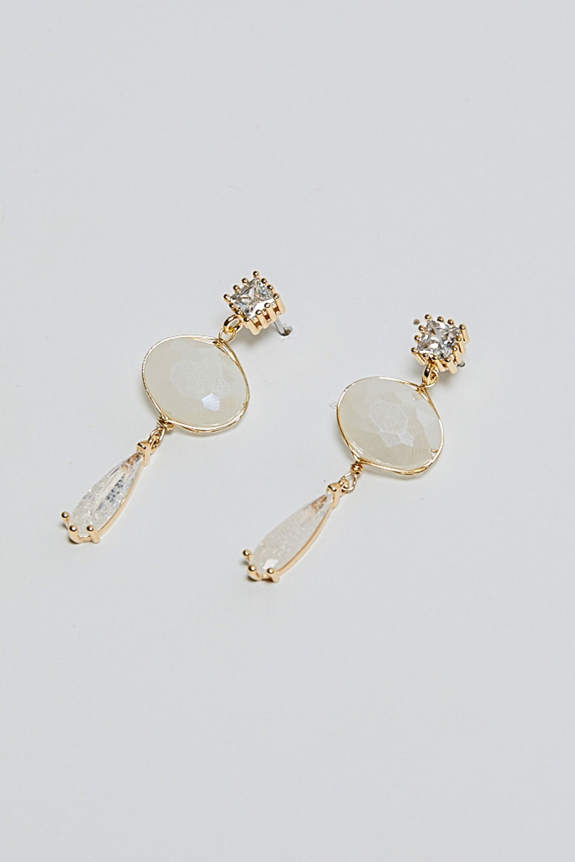 Jon Richard Gold Tone Opal Wire Wrapped Drop Earrings - Image 5 of 5