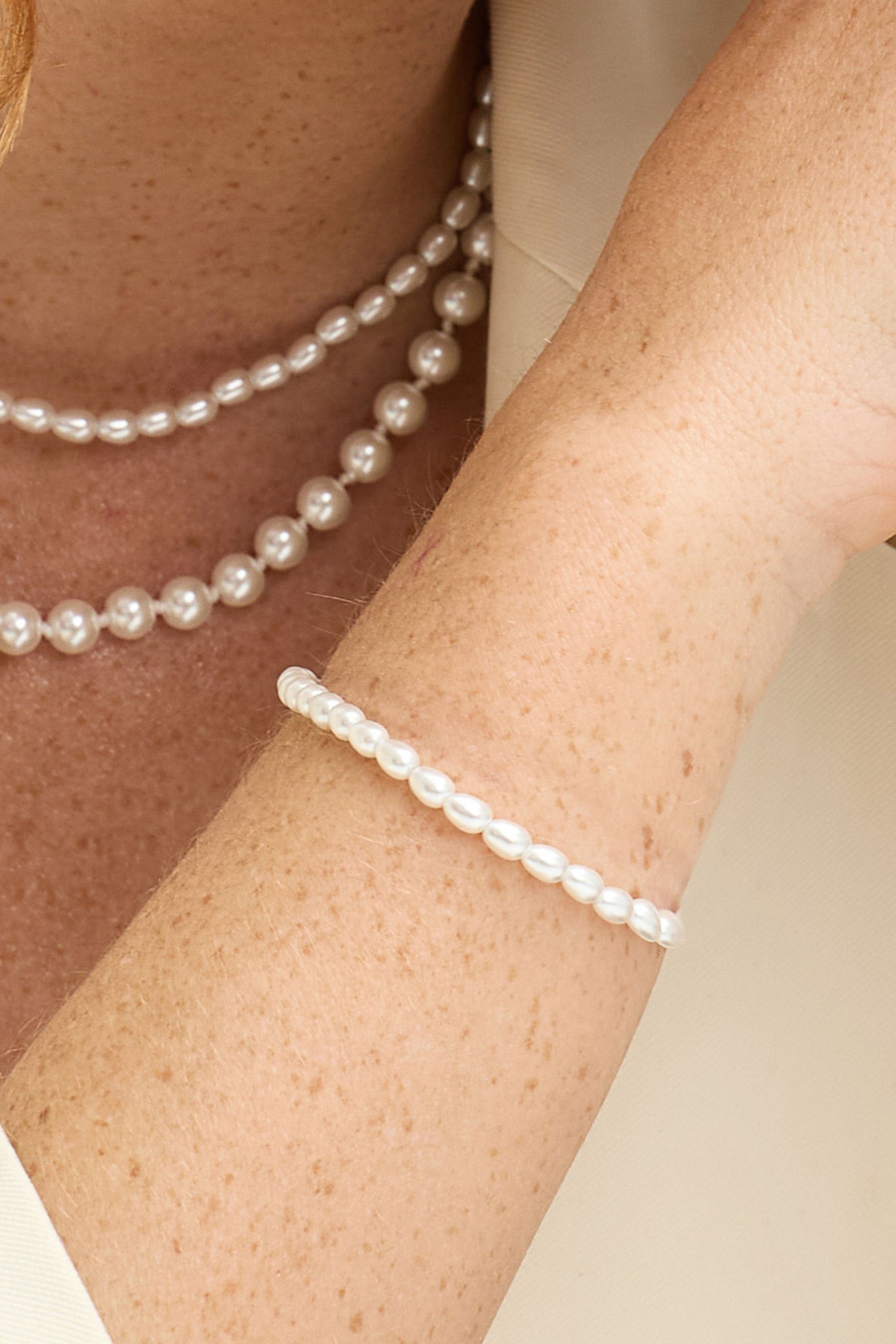 Buy Jon Richard Silver Tone Fine Freshwater Pearl Bracelet from Next Luxembourg