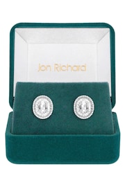 Jon Richard Silver Cubic Zirconia Statement Crystal Stud Earrings - Image 2 of 2