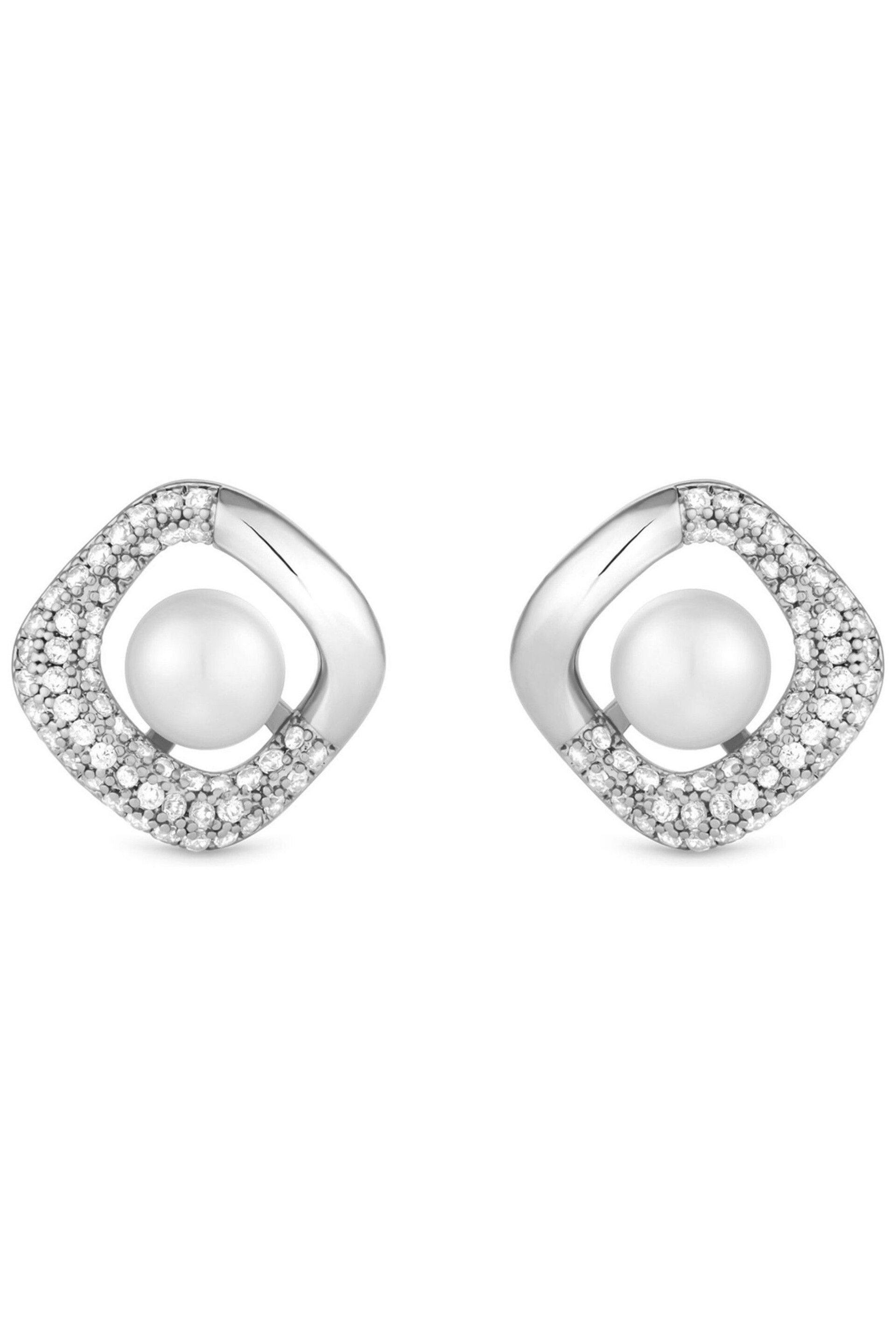 Jon Richard Silver Tone Freshwater Pearl Centre Stud Earrings - Image 2 of 3