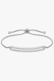 Jon Richard Silver Tone Cubic Zirconia Open Bar Toggle Bracelet - Image 1 of 1