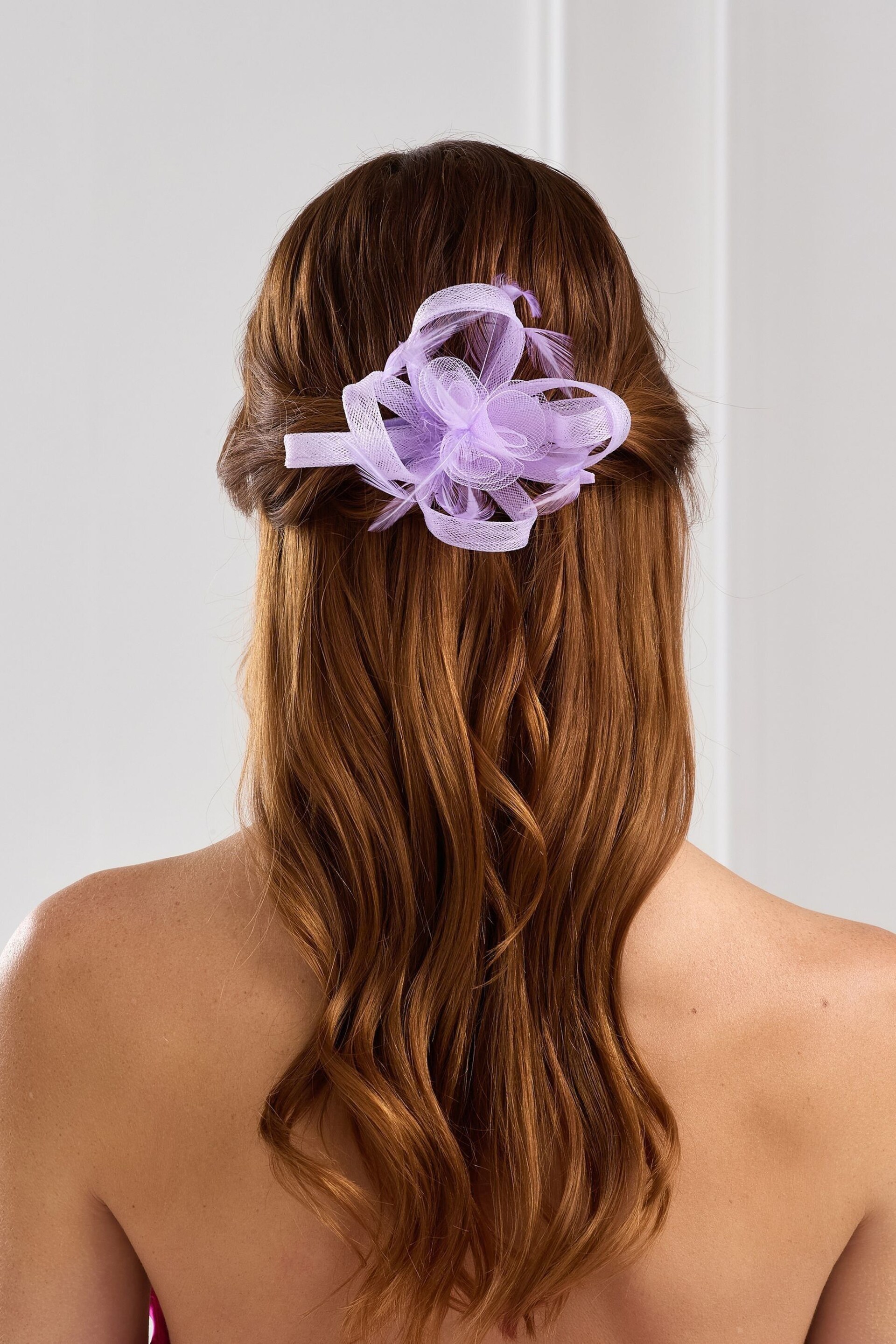 Jon Richard Purple Small Feather Fascinator Clip - Image 3 of 3