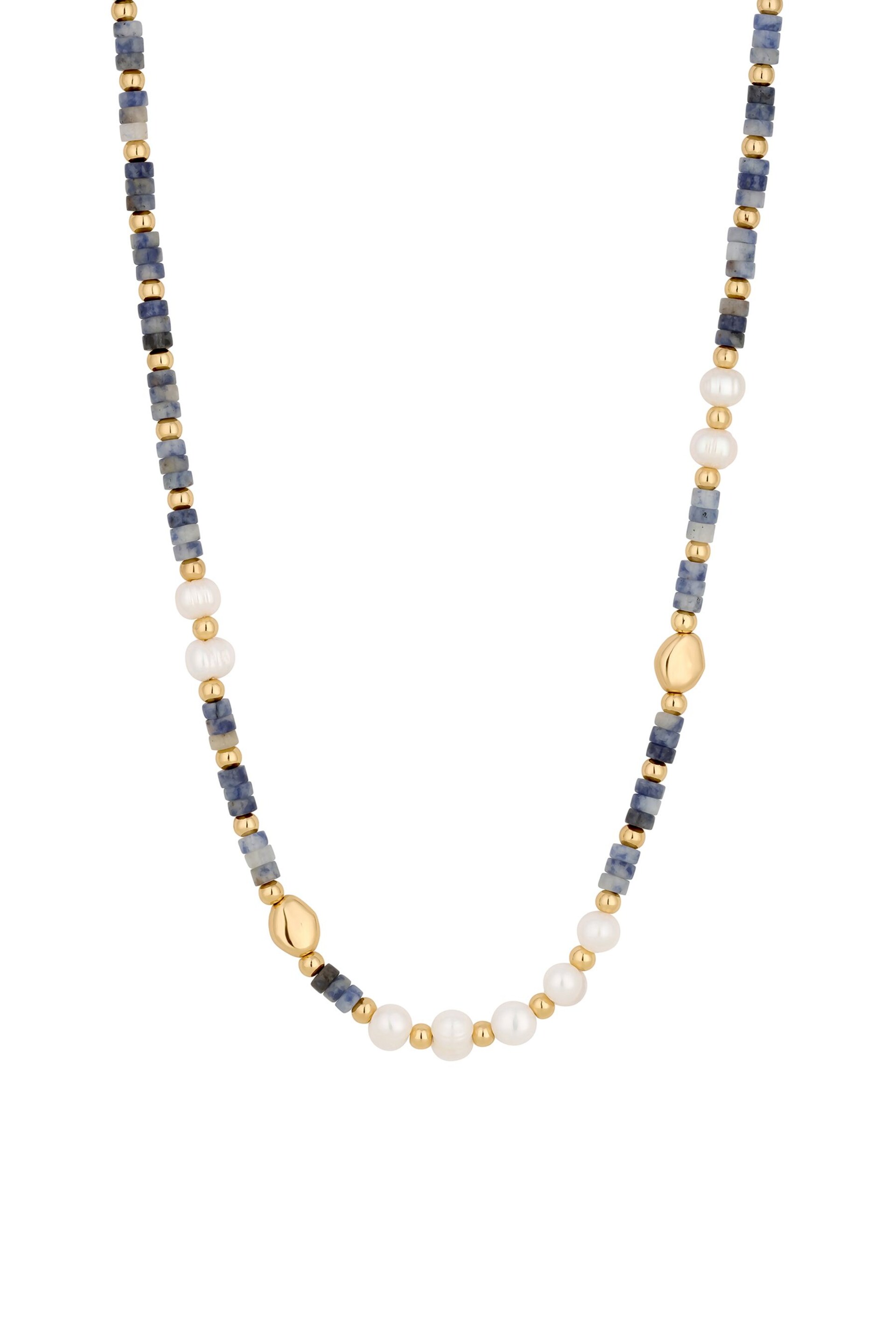 Jon Richard Gold Tone Pearl And Bead Necklace - Image 1 of 3