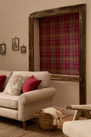 Red Ready Made Lined Roman Blind Highland Check - Image 3 of 7