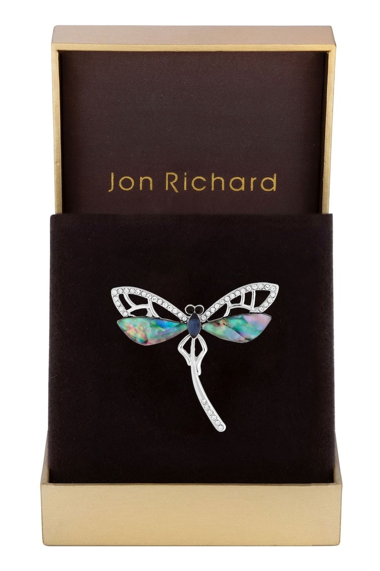 Jon Richard Silver Tone Gift Boxed Abalone Dragonfly Brooch - Image 1 of 3