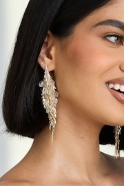 Jon Richard Gold Statement Faceted Bead Linear Earrings - Image 1 of 2