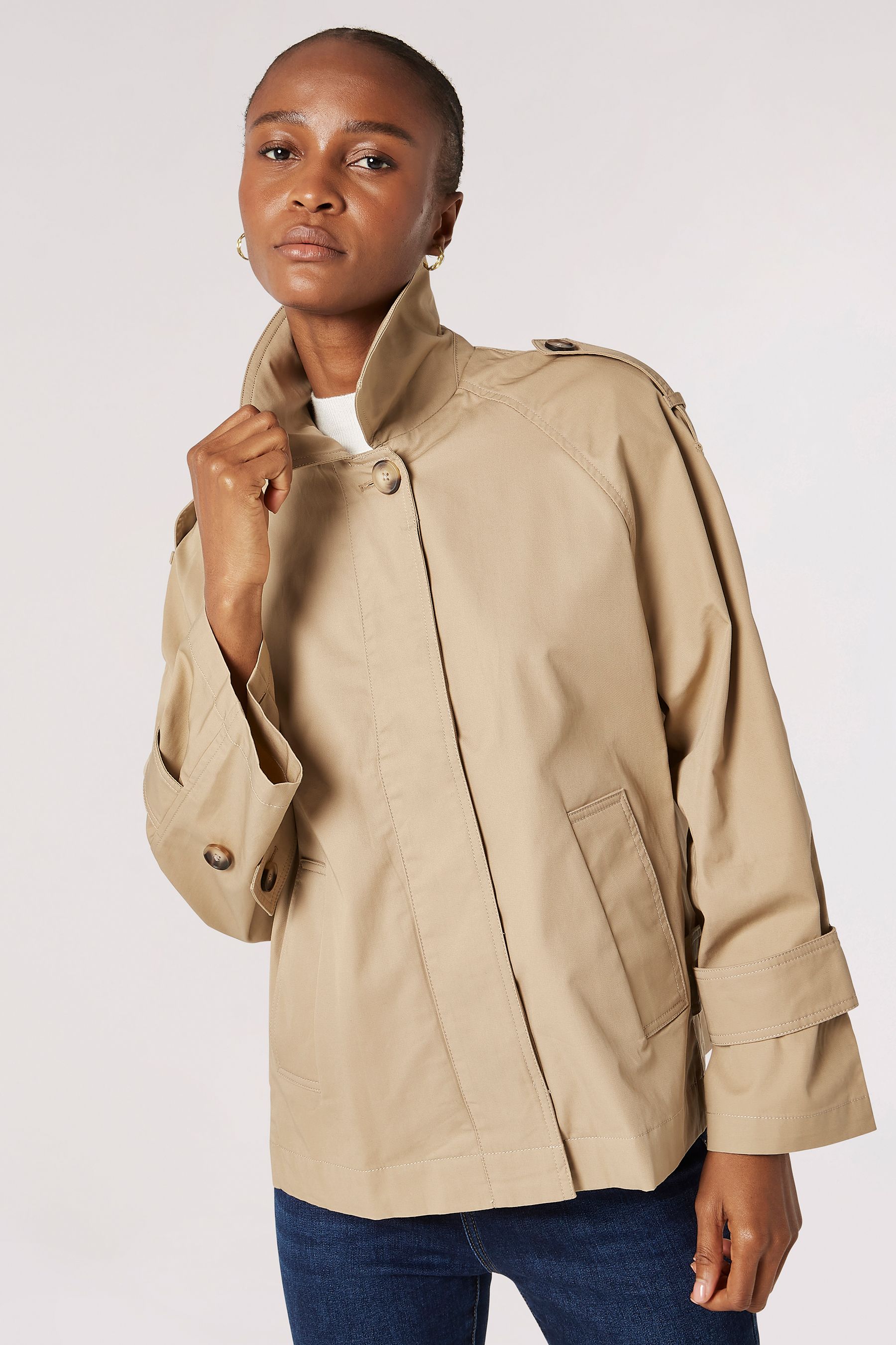 Buy Apricot Natural 100 Cotton Short Trench Coat from the Next UK online shop