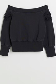 River Island Black Girls Cornelli Bardot Jumper - Image 3 of 4