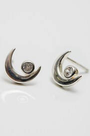 Simply Silver Sterling Silver Mini Moon Stud Earrings - Image 2 of 2