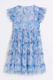 River Island Blue Girls Floral Dress - Image 3 of 4