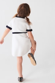 River Island Cream Girls Tipped Flippy Dress - Image 2 of 5