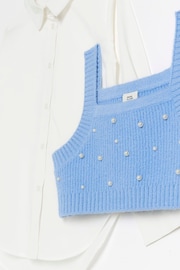 River Island Blue Girls Pearl Embellished Hybrid Jumper Set - Image 6 of 7