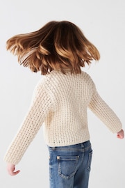 River Island Cream Girls Crochet Cardigan - Image 2 of 3