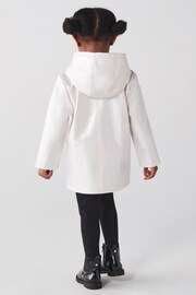 River Island White Mini Girls Glitter Hooded Rain Jacket - Image 2 of 3