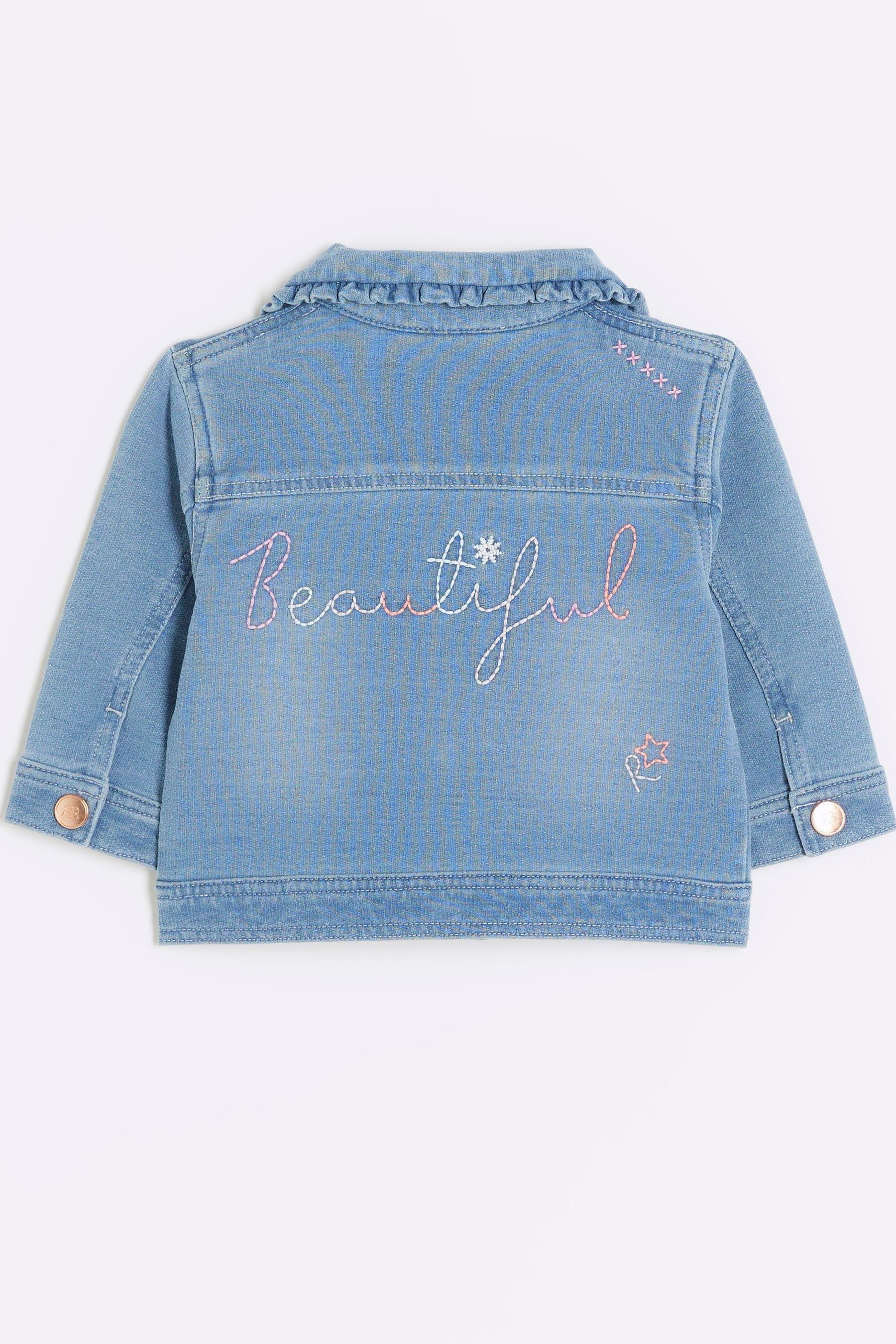 Buy River Island Blue Baby Girls 100 Cotton Denim Jacket from the Next UK online shop