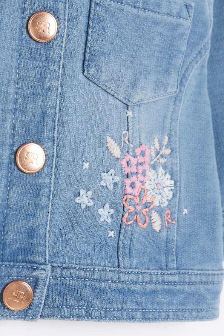 River Island Blue Baby Girls 100% Cotton Denim Jacket - Image 4 of 4