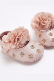 River Island Pink Baby Girls Corsage Floral Shoes - Image 3 of 5