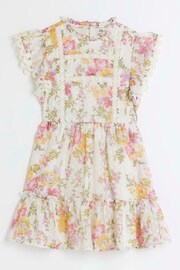 River Island Pink Light Mini Girls Floral Chiffon Dress - Image 1 of 3