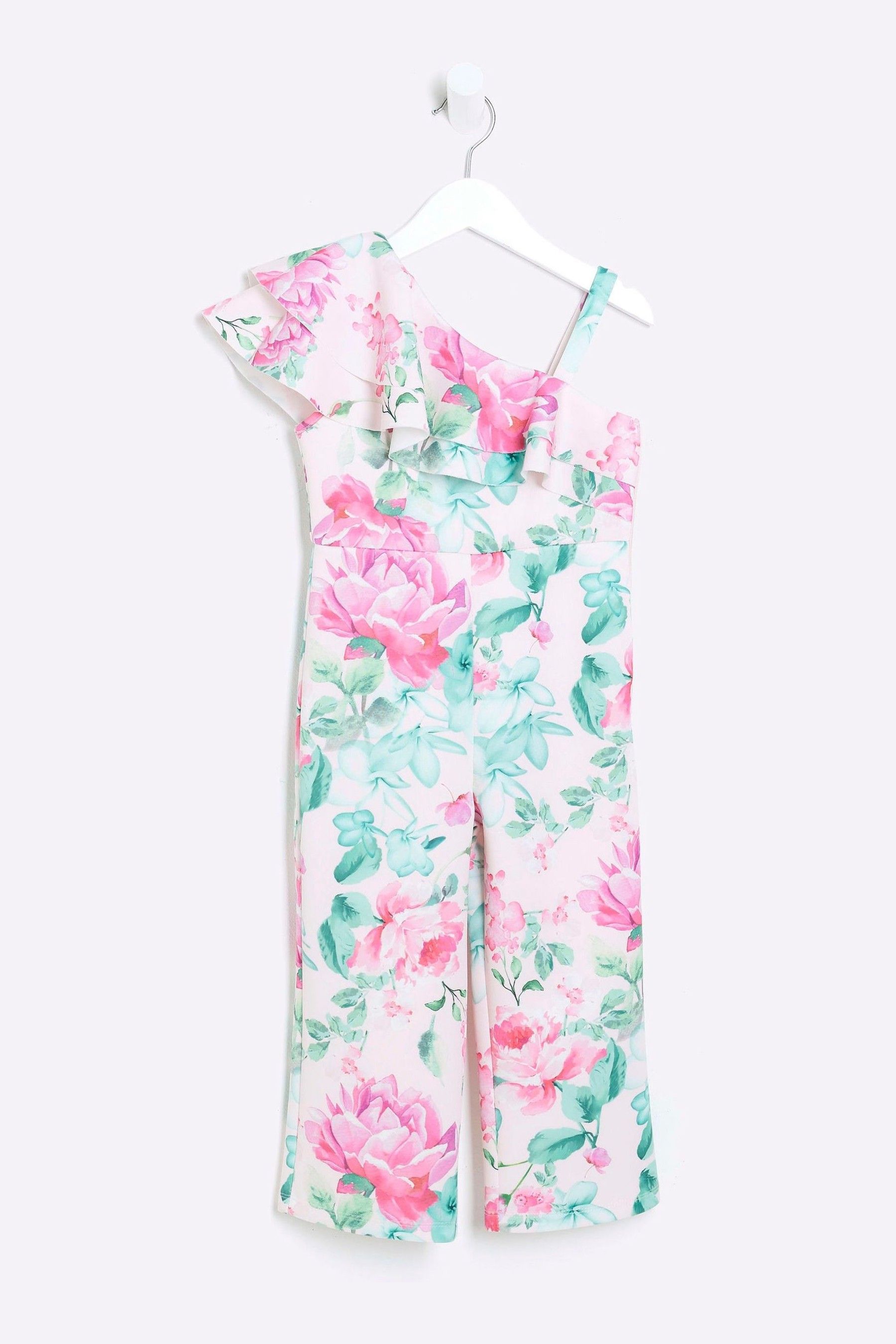 Buy River Island Pink Mini Girls Printed Scuba Jumpsuit from Next Luxembourg