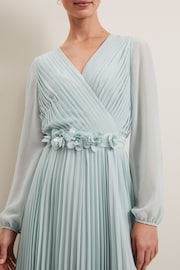 Phase Eight Blue Alecia Pleat Maxi Dress - Image 7 of 8