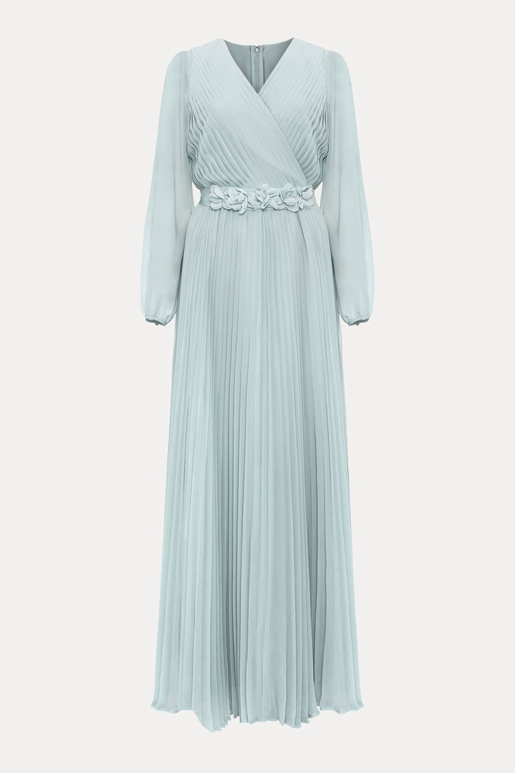 Phase Eight Blue Alecia Pleat Maxi Dress - Image 8 of 8