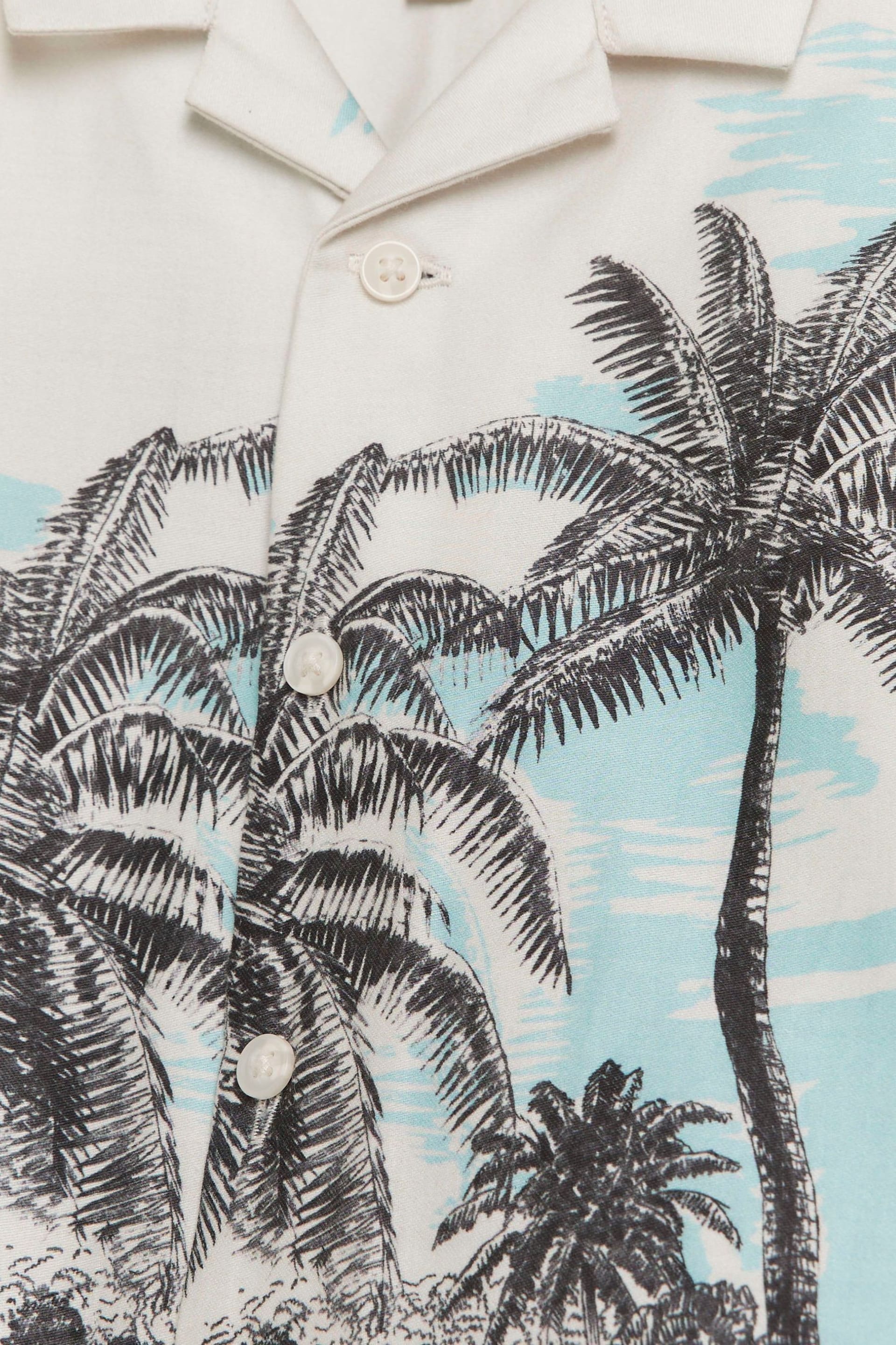 River Island Cream Boys Palm Print Pyjama Set - Image 5 of 5