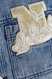 River Island Blue Boys Badged Denim Jacket - Image 2 of 3