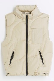 River Island Natural Boys Stone Wave Gilet - Image 1 of 3
