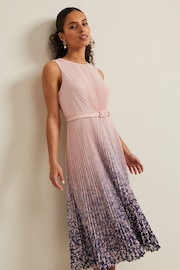 Phase Eight Pink Petite Simara Printed Midi Dress - Image 1 of 6