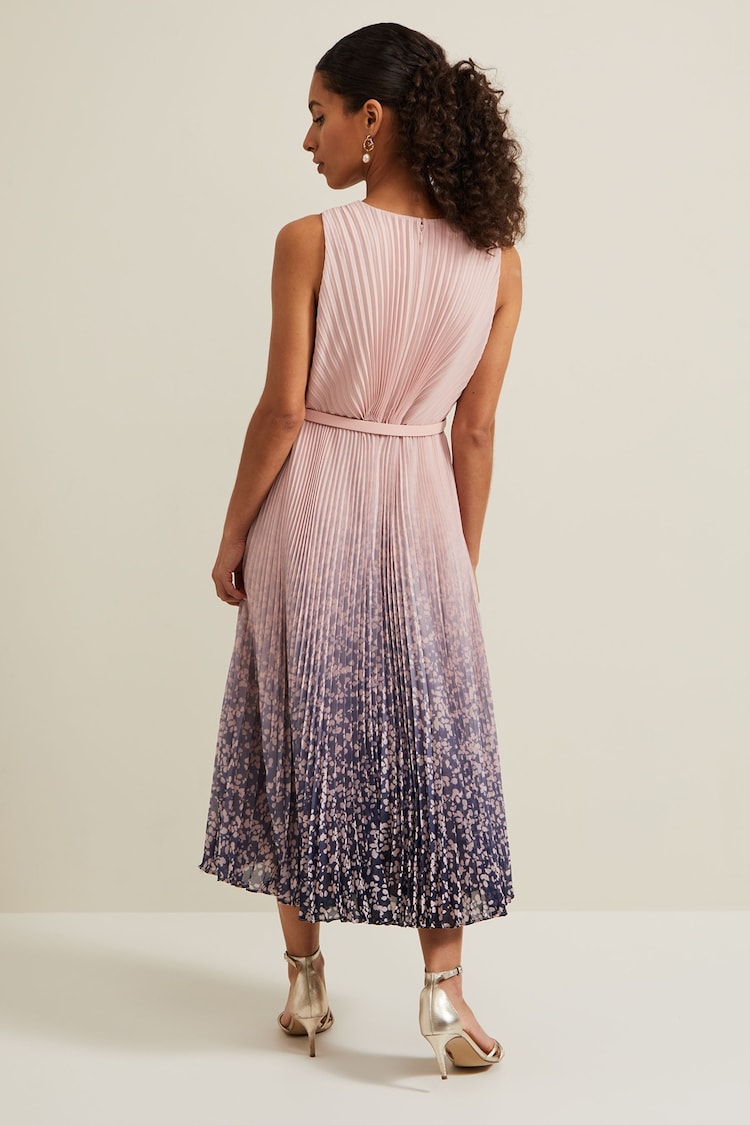 Phase Eight Pink Petite Simara Printed Midi Dress - Image 2 of 6