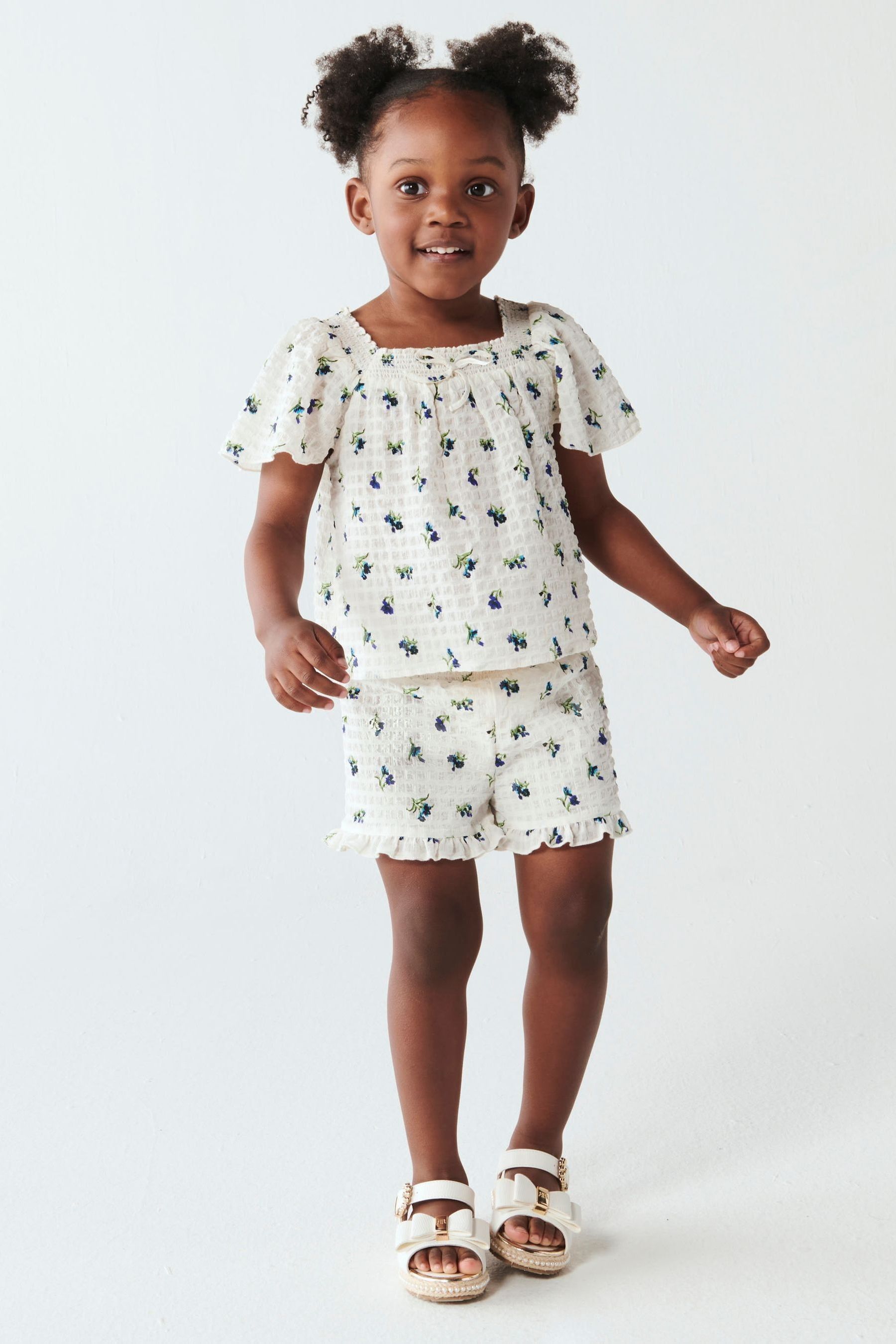 Buy River Island White Mini Girls Ditsy Square Neck Top and Shorts Set from Next Belgium
