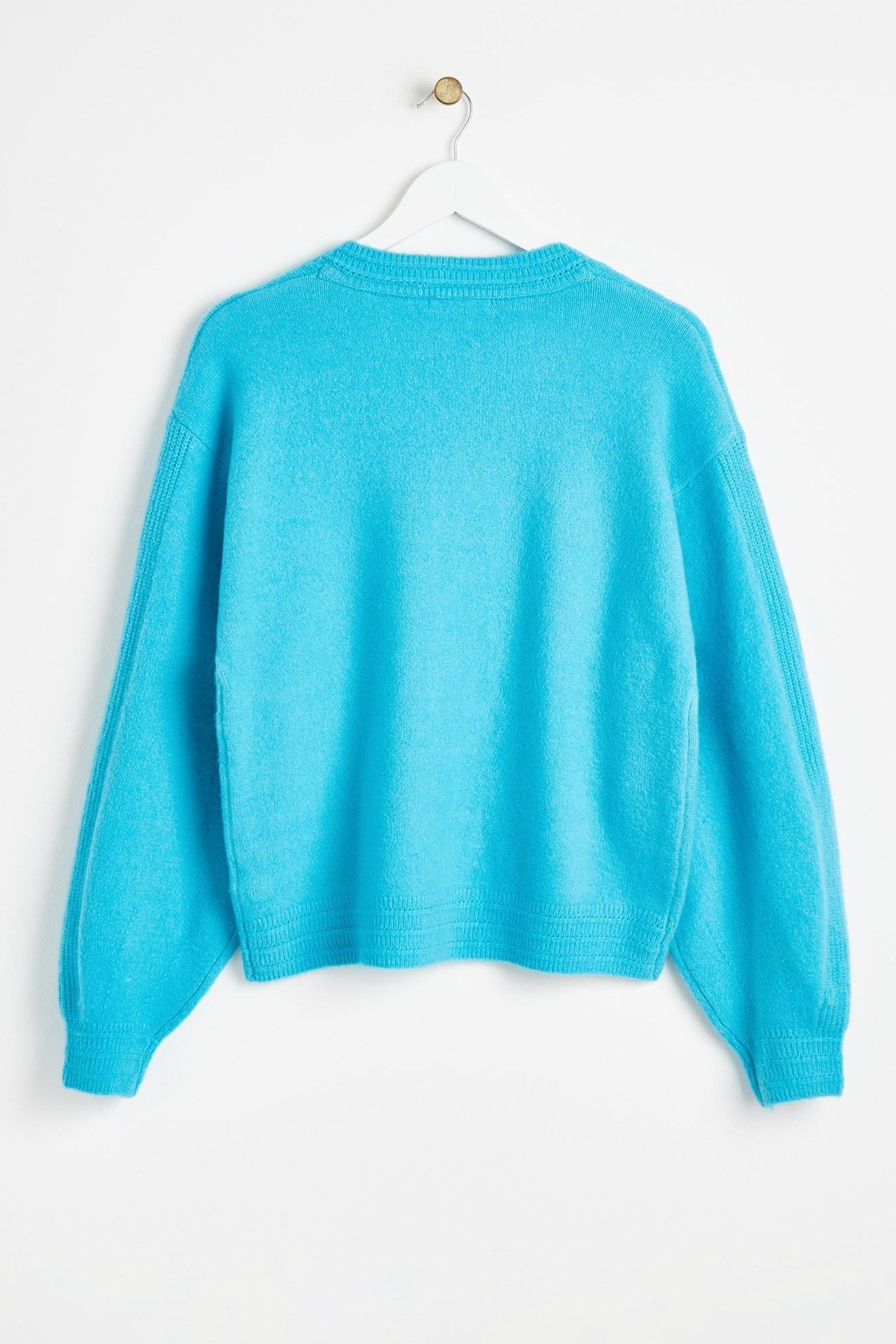 Buy Oliver Bonas Turquoise Blue Button Down Knitted Jumper from Next Luxembourg