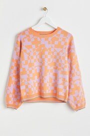 Oliver Bonas Orange Lovestruck Heart Knitted Jumper - Image 4 of 8