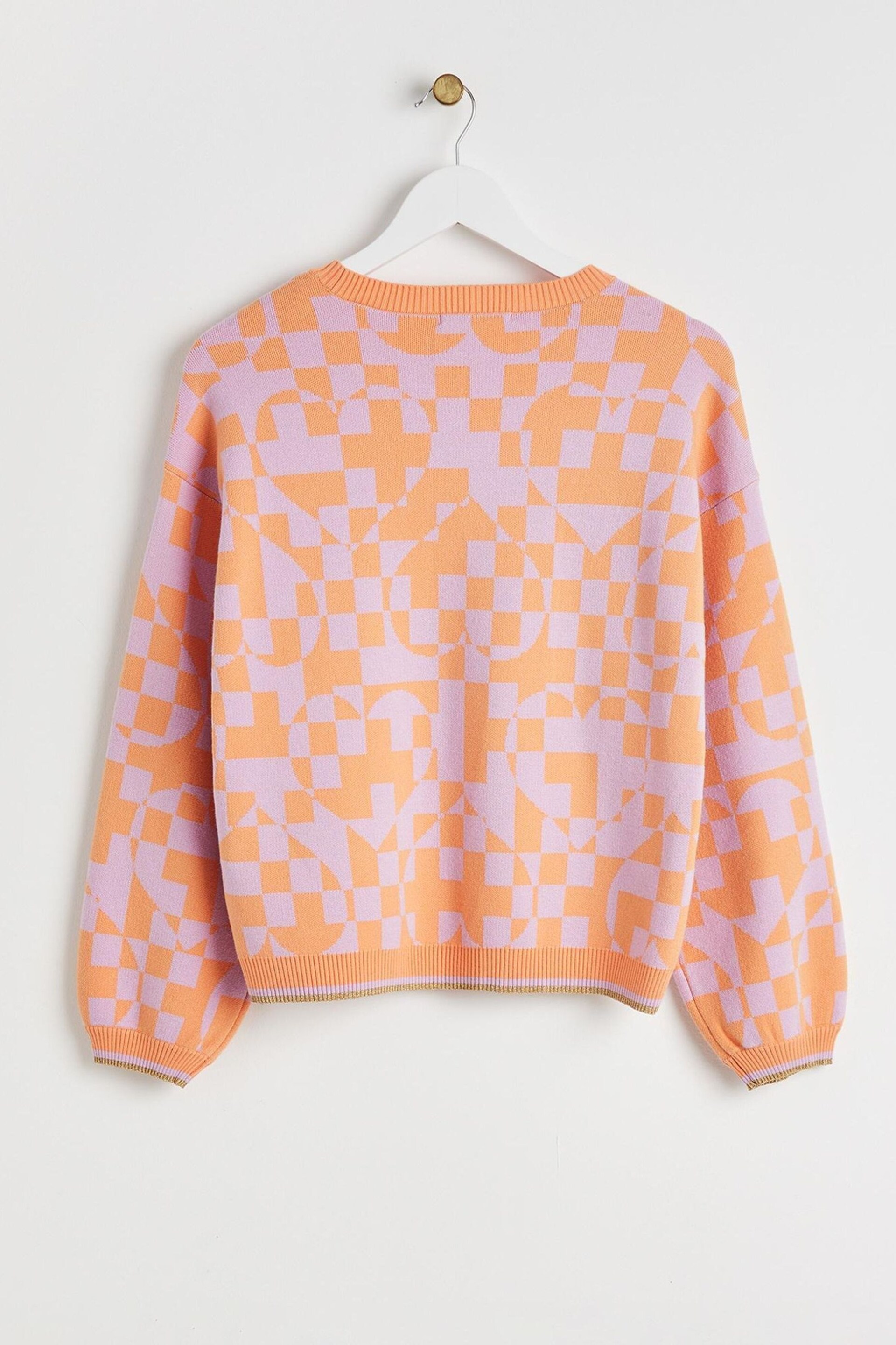 Oliver Bonas Orange Lovestruck Heart Knitted Jumper - Image 5 of 8