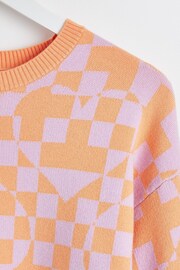 Oliver Bonas Orange Lovestruck Heart Knitted Jumper - Image 8 of 8