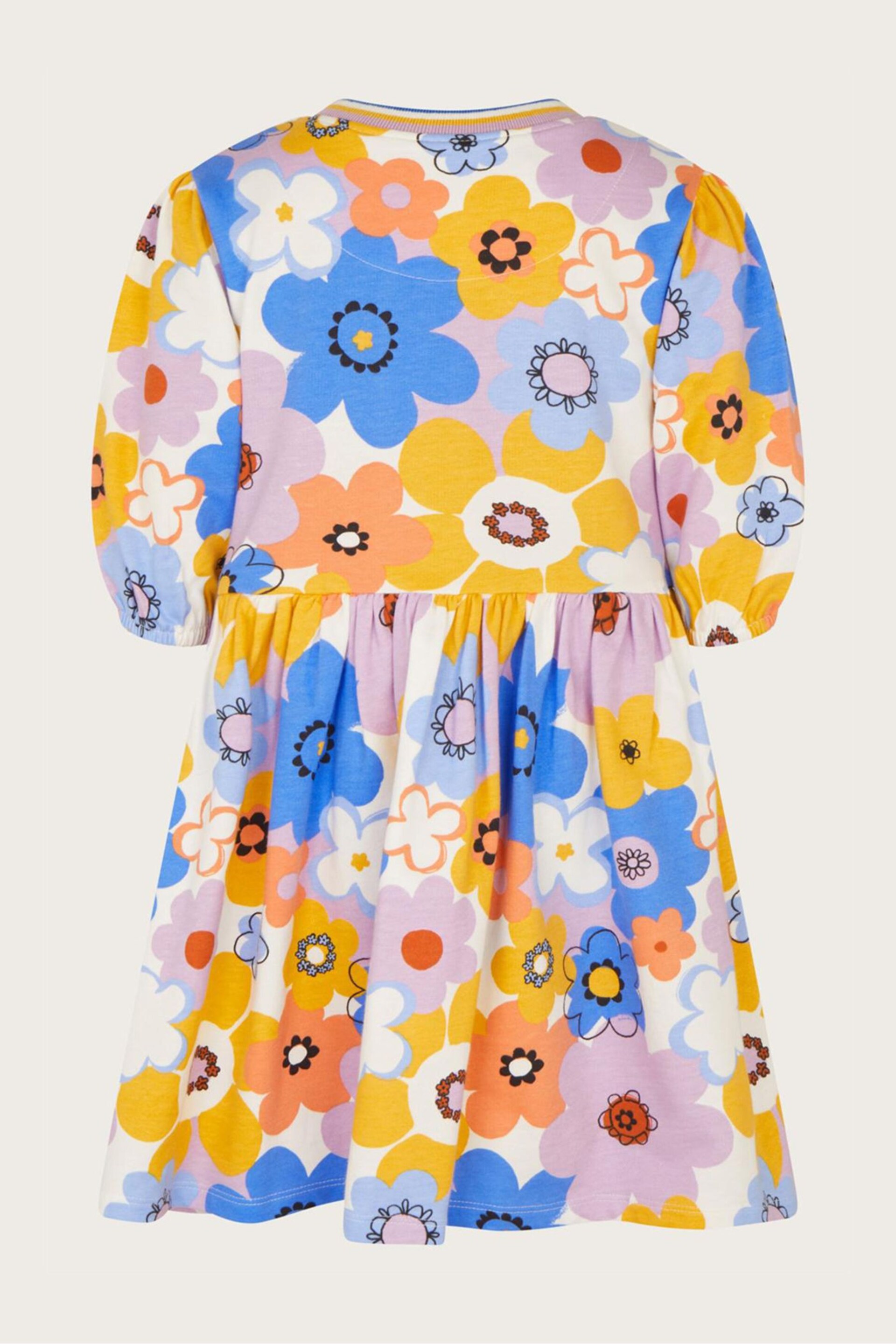 Monsoon Blue Retro Floral Dress - Image 3 of 4