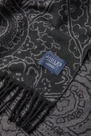 Joules Elissa Black & Grey Double-Sided Jacquard Scarf - Image 3 of 5