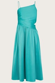 Monsoon Blue Satin Cut-Out Prom Dress - Image 1 of 3