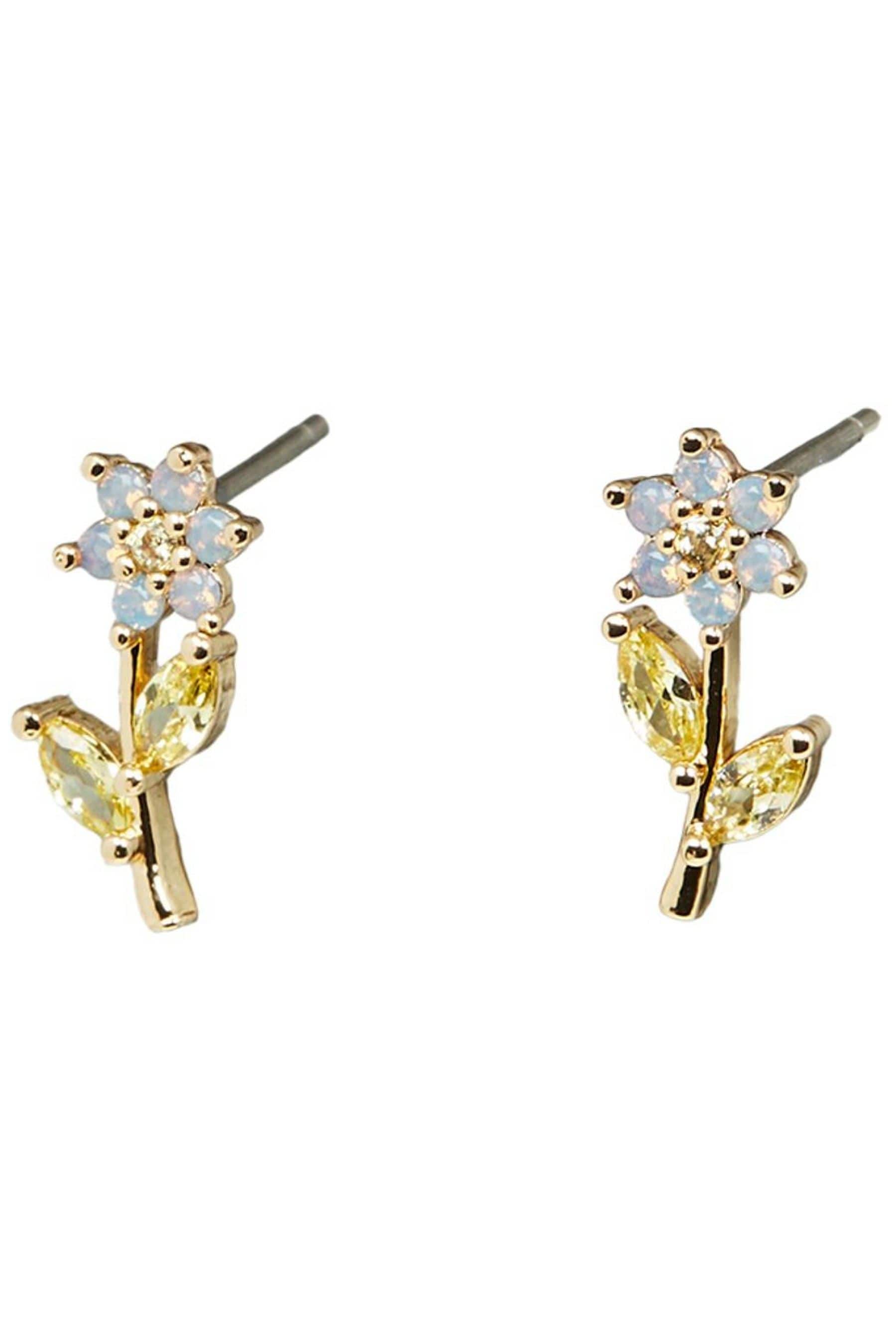 Buy Oliver Bonas Blue Willow Flower Stud Earrings from the Next UK online shop