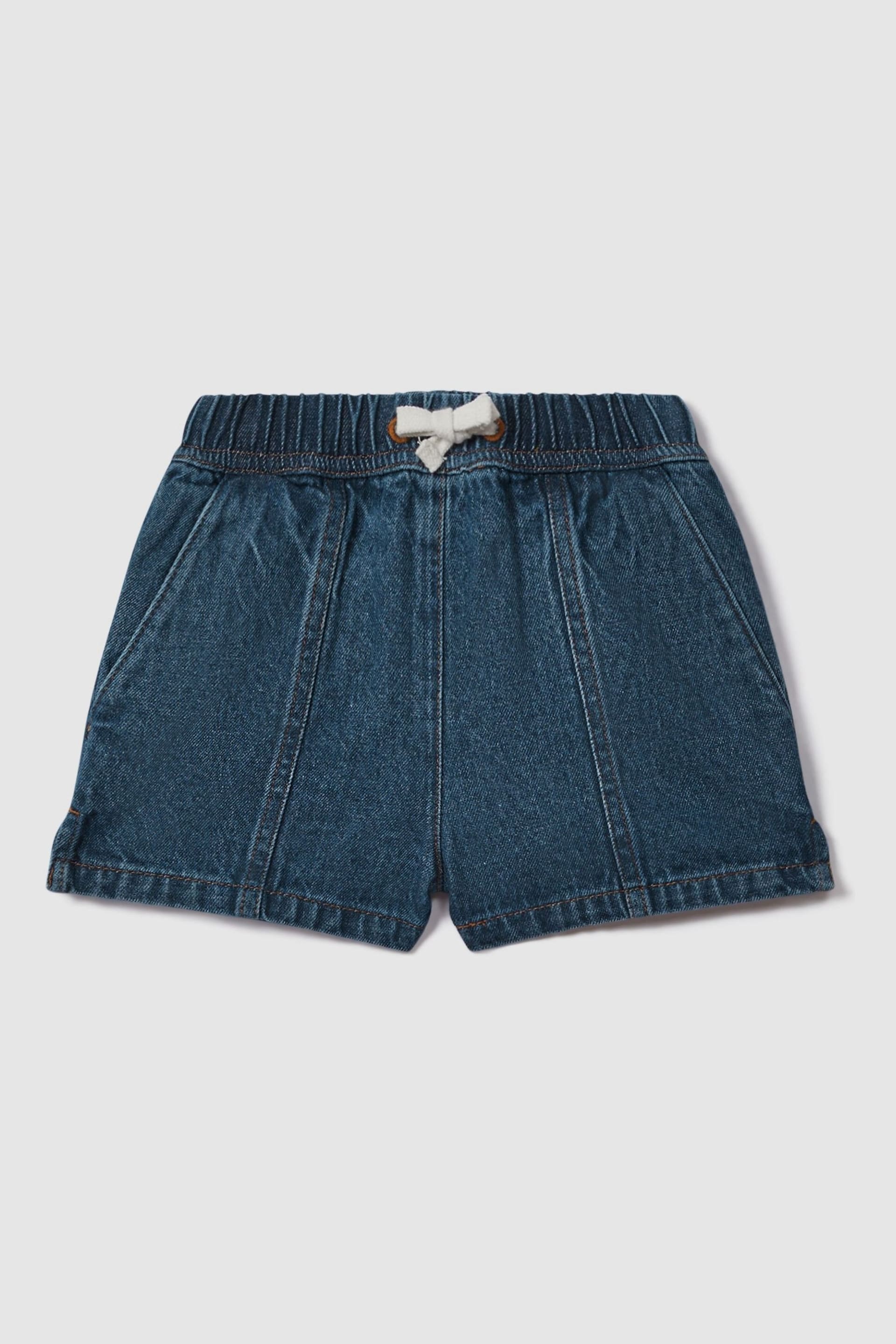 Reiss Blue Marloe Junior Drawstring Denim Shorts - Image 2 of 4