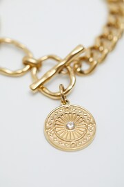 Mood Gold Tone Polished Chunky Chain Medallion Necklace - Image 2 of 3