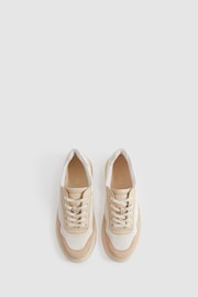 Reiss Natural Asha Canvas Leather Chunky Trainers - Image 3 of 6