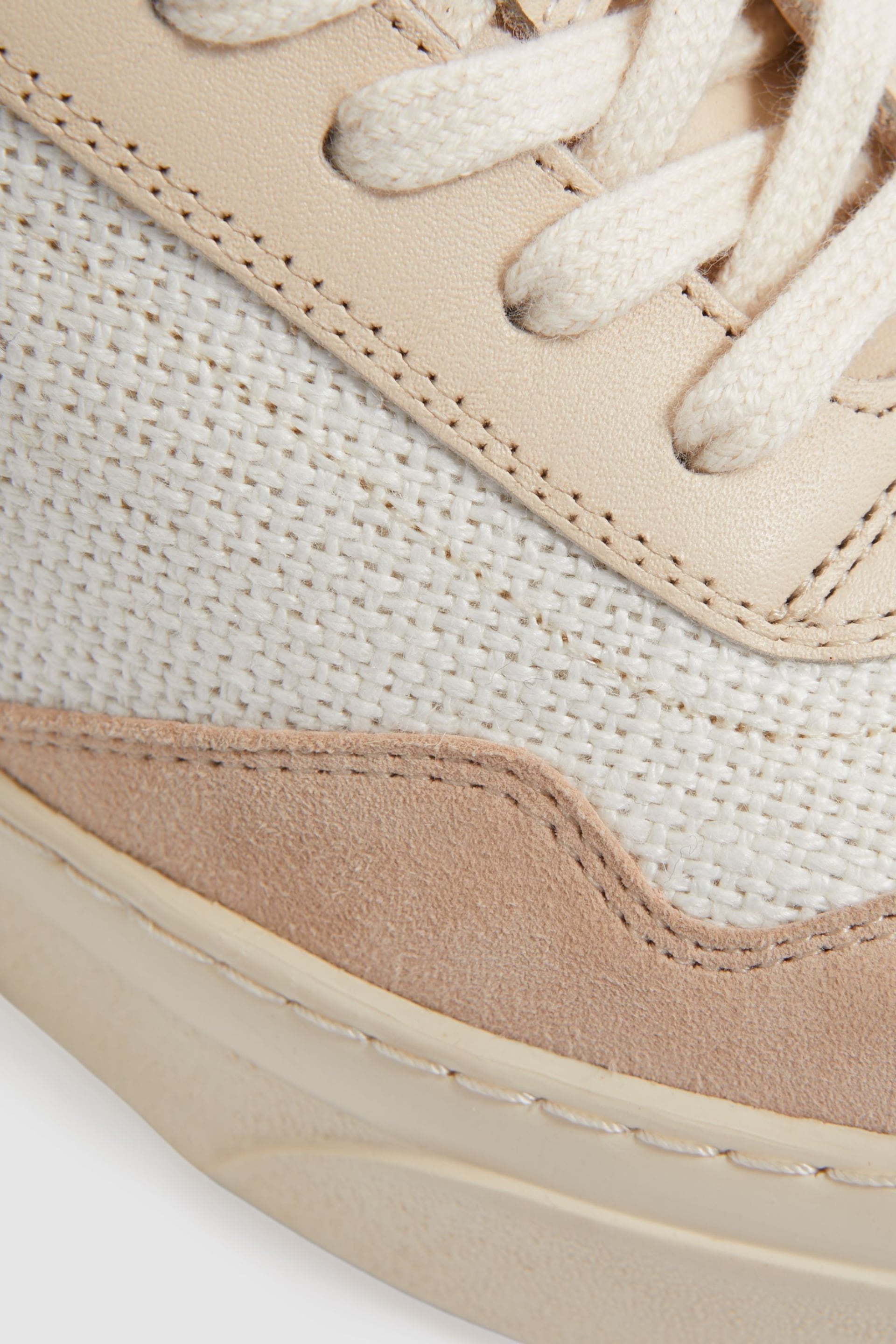 Reiss Natural Asha Canvas Leather Chunky Trainers - Image 5 of 6