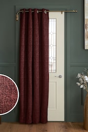 Wine Red Heavyweight Chenille Super Thermal Eyelet Door Curtain - Image 1 of 5