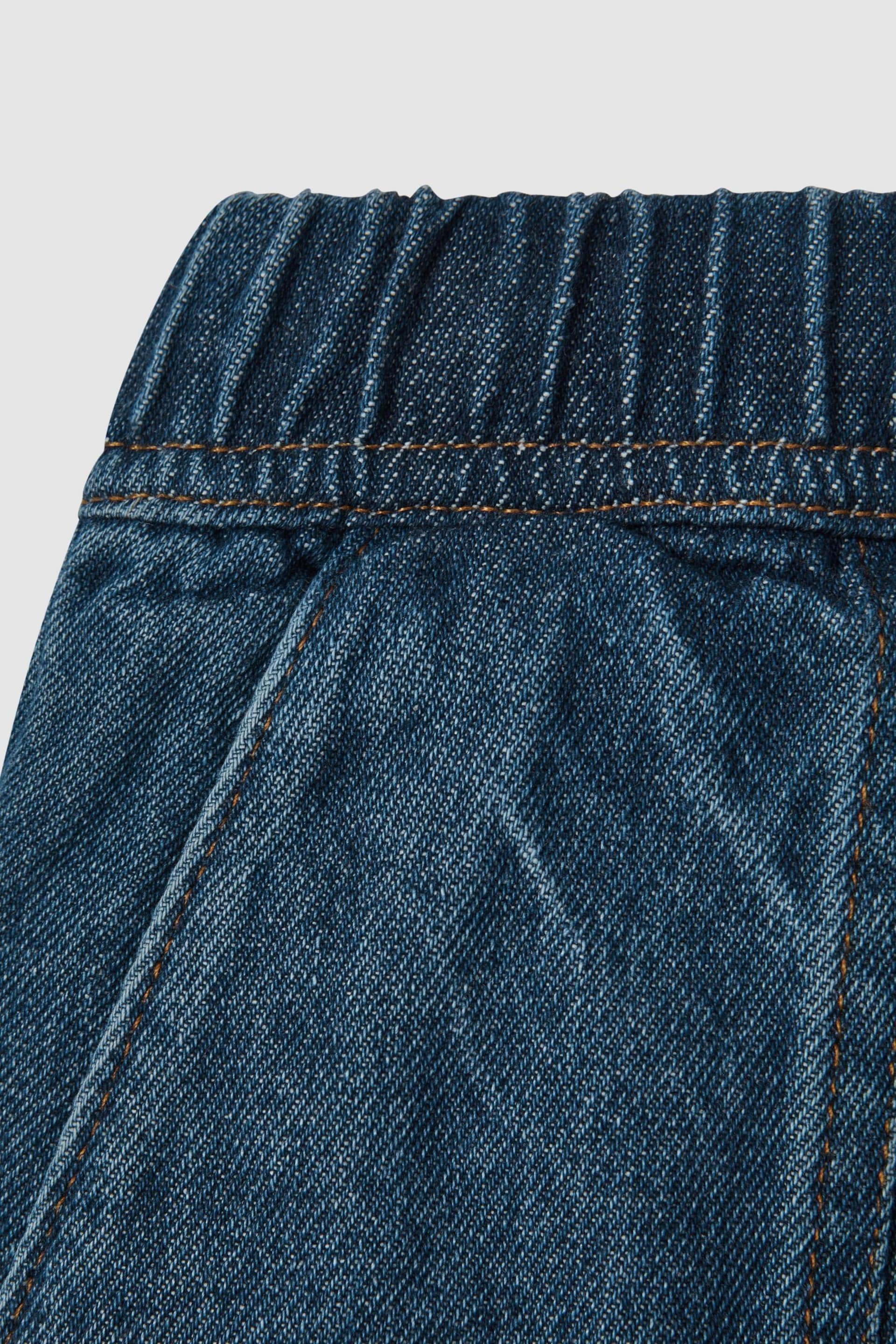 Reiss Blue Marloe Senior Drawstring Denim Shorts - Image 4 of 4