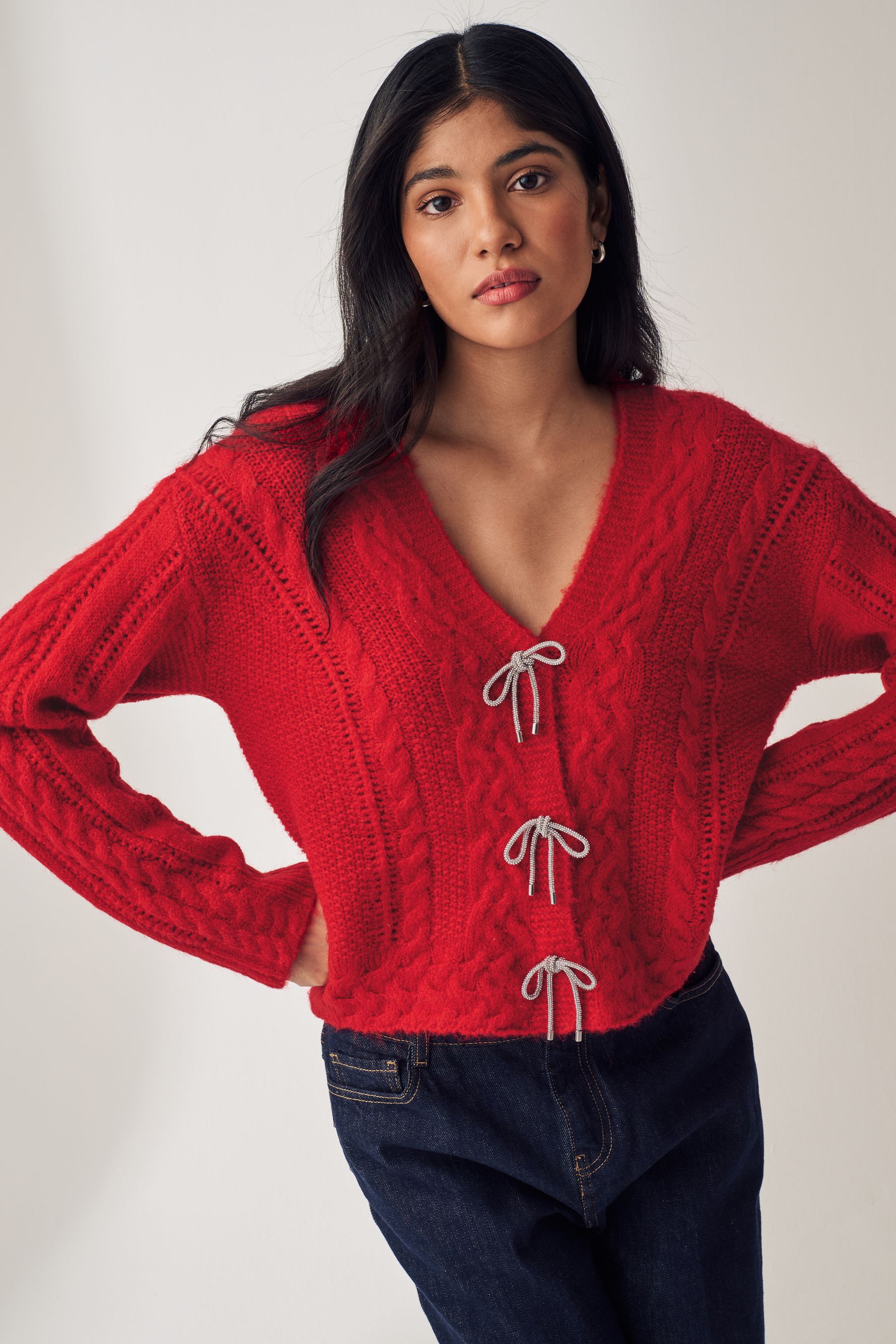 Womens red sparkle sweater new arrivals