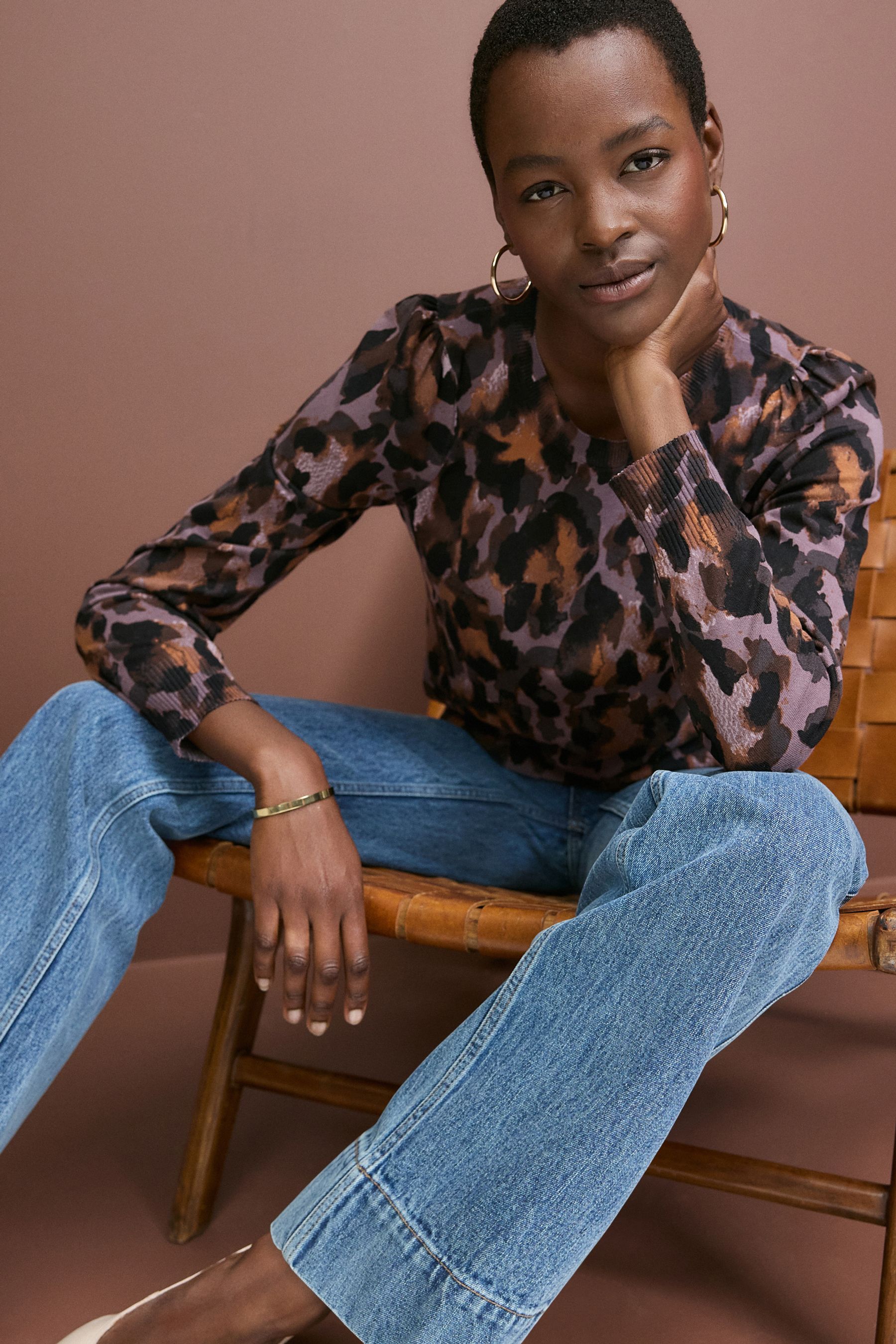 Buy Purple Leopard Animal Crew Neck Long Sleeve Pattern Knitted Jumper from the Next UK online shop