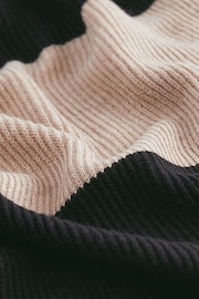 Black and Camel Brown Stripe - Soft Touch Cosy Knit Longline Cardigan - Image 7 of 7